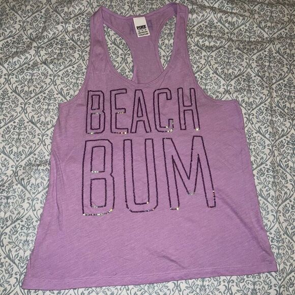 Victoria’s Secret PINK beach bum tank top sequins bedazzled size XS - Picture 5 of 5